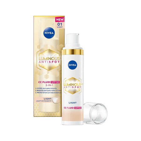 3 in 1 CC Fluid Cream mit SPF 30 Luminous, 01 Light, 30 ml, Nivea