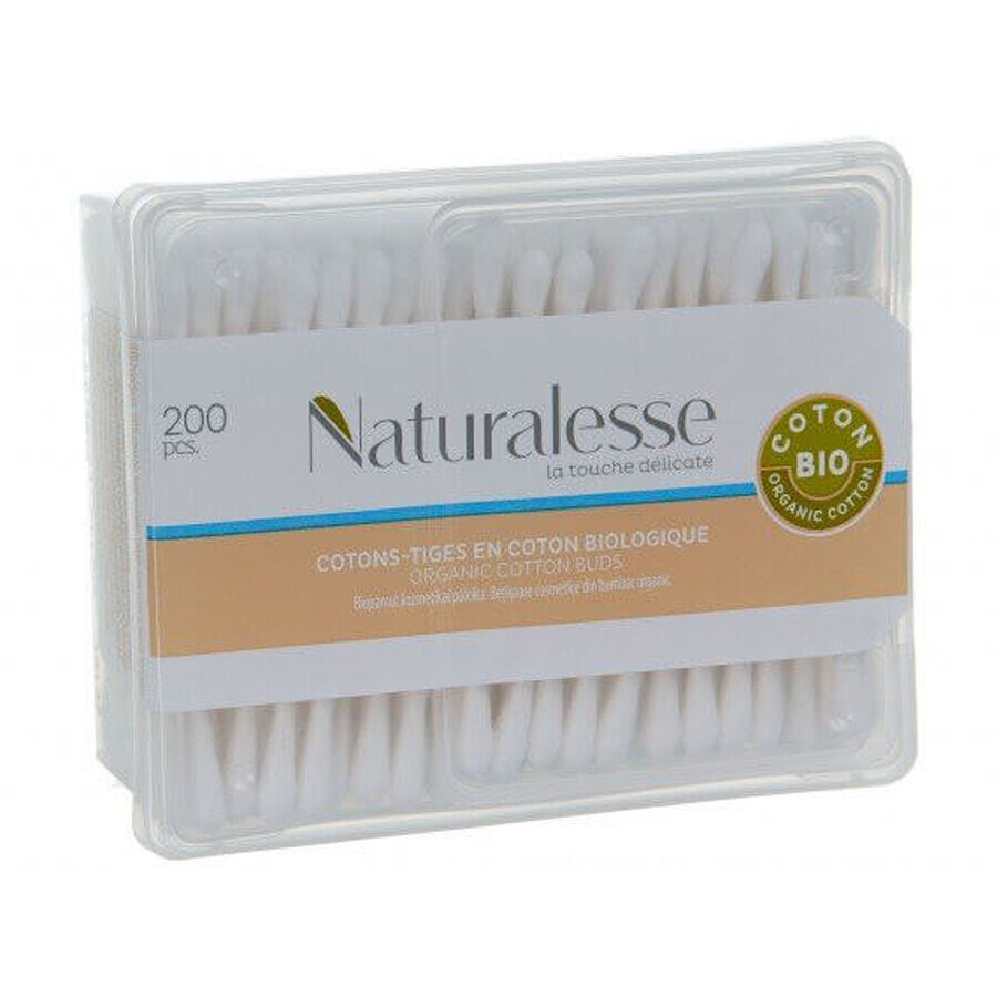 Organic cotton swabs, 200 pieces, Naturalesse