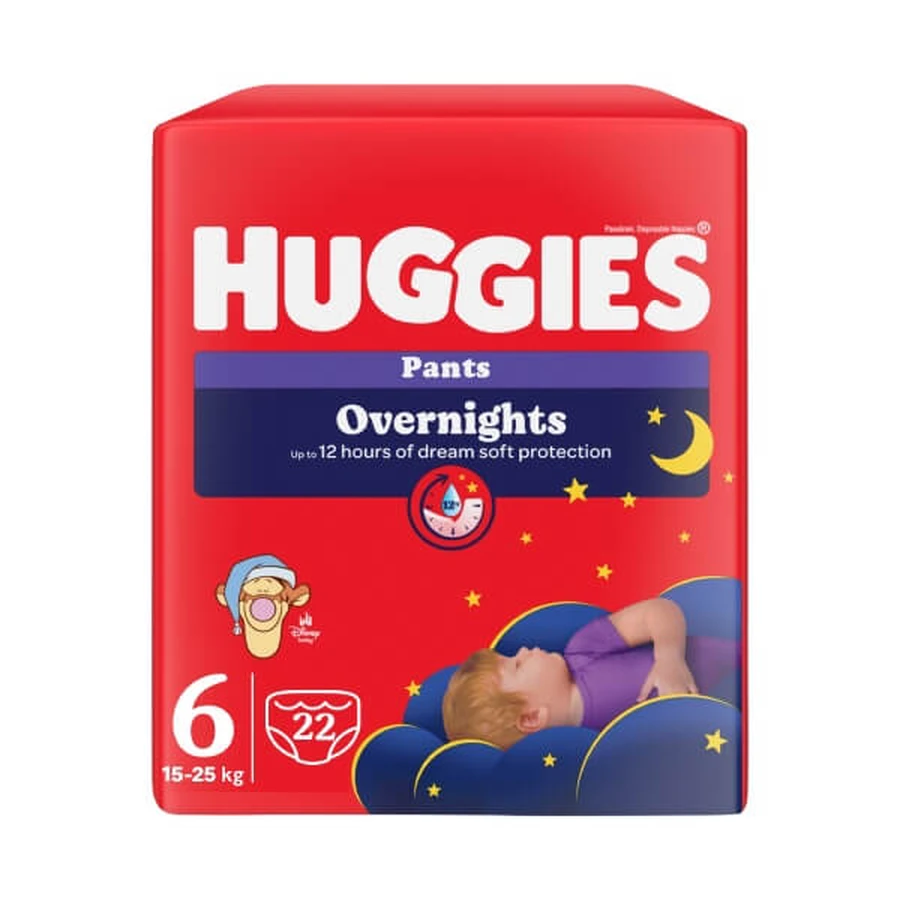 Elite Soft Overnights Mutandine da notte Elite Soft Overnights Nr.6, 15-25 kg, 22 pezzi, Huggies
