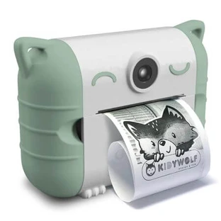 KidyPrint, Green, Kidywolf digital camera with thermal print function for children
