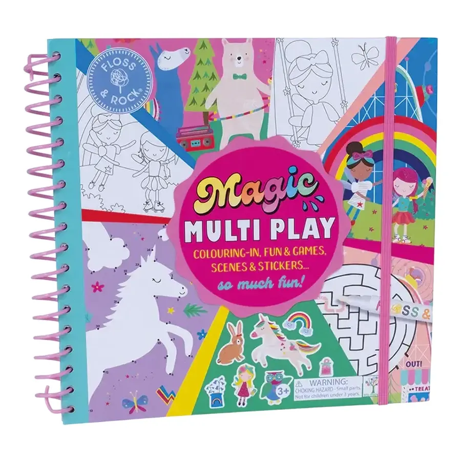 Magic Multi Play Rainbow Fairy reusable activity book, 3 years+, Floss & Rock