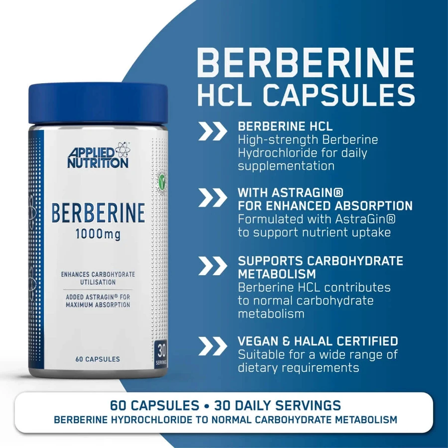 Berberin 1000 mg, 60 Kapseln, Angewandte Ernährung