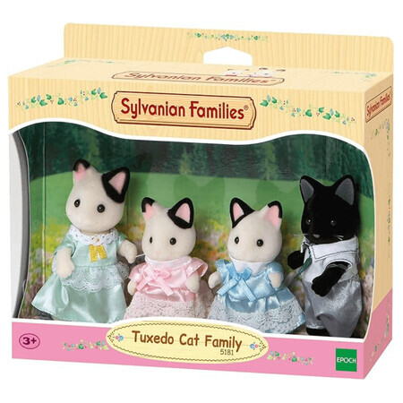 Set of 4 Tuxedo Sylvanian Families Tuxedo Kittens, +3 years, Epoch