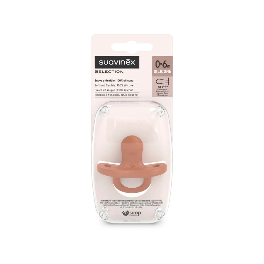 Suzeta fiziologica din silicon SX Pro Colour Essence, 0-6 luni, Ruby, Suavinex
