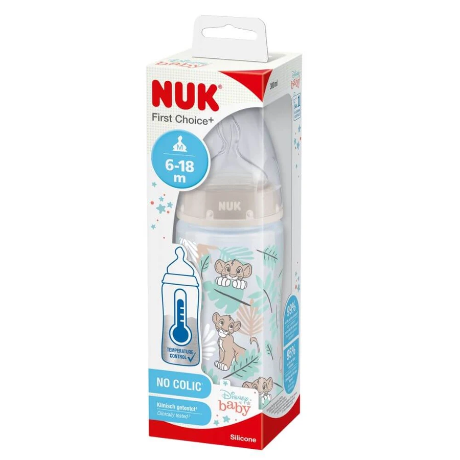 Fles met siliconen speen maat M Disney, 6-18 maanden, 300 ml, Nuk