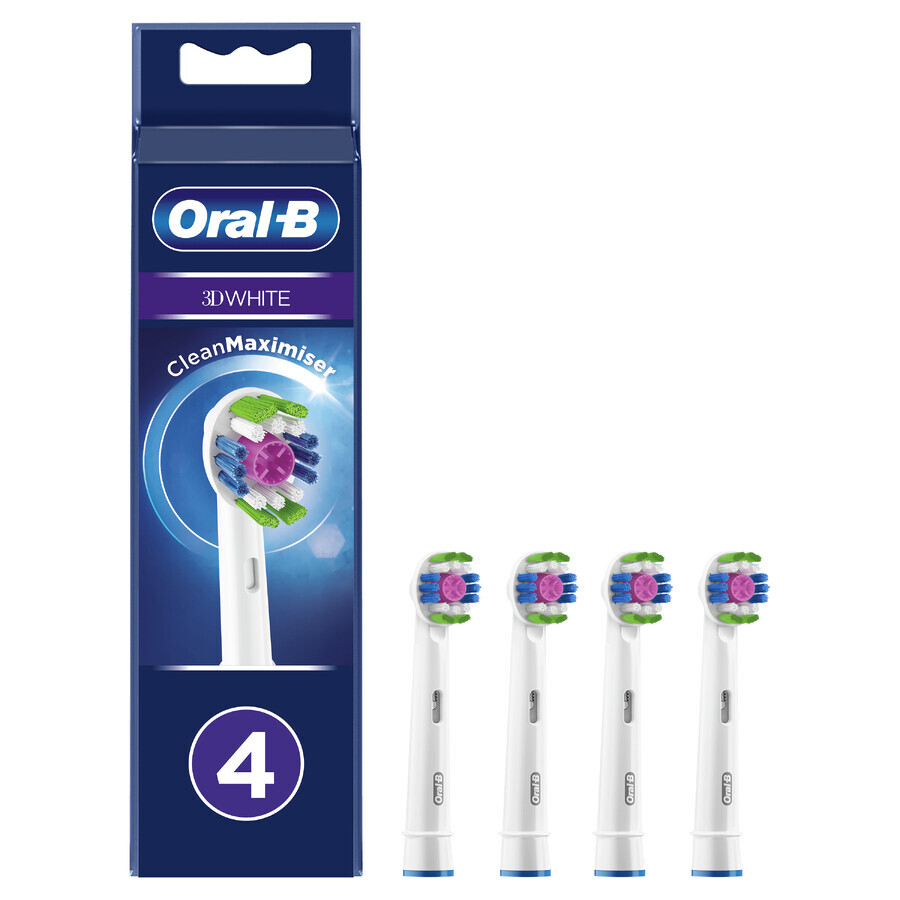 3D White 3D White Electric Toothbrush Refills, 4 pcs, Oral-B