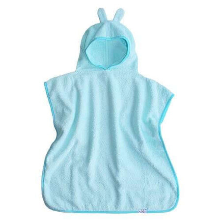 Poncho-Handtuch mit Kapuze und Ohrenklappen, 2-6 Jahre, Bleu Cyan, Tuxi Brands