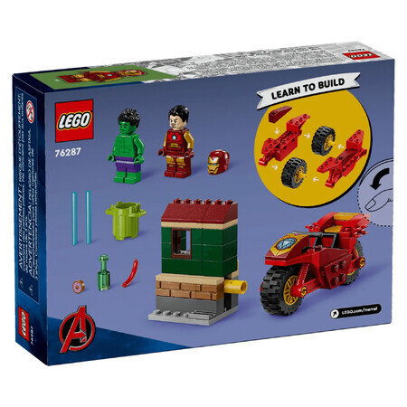 Iron Man mit Motorrad und Hulk, ab 4 Jahren, 76287, Lego Marvel