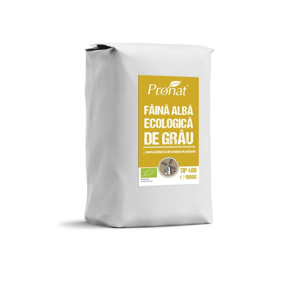 Organic white wheat flour type 480, 1 kg, Pronat