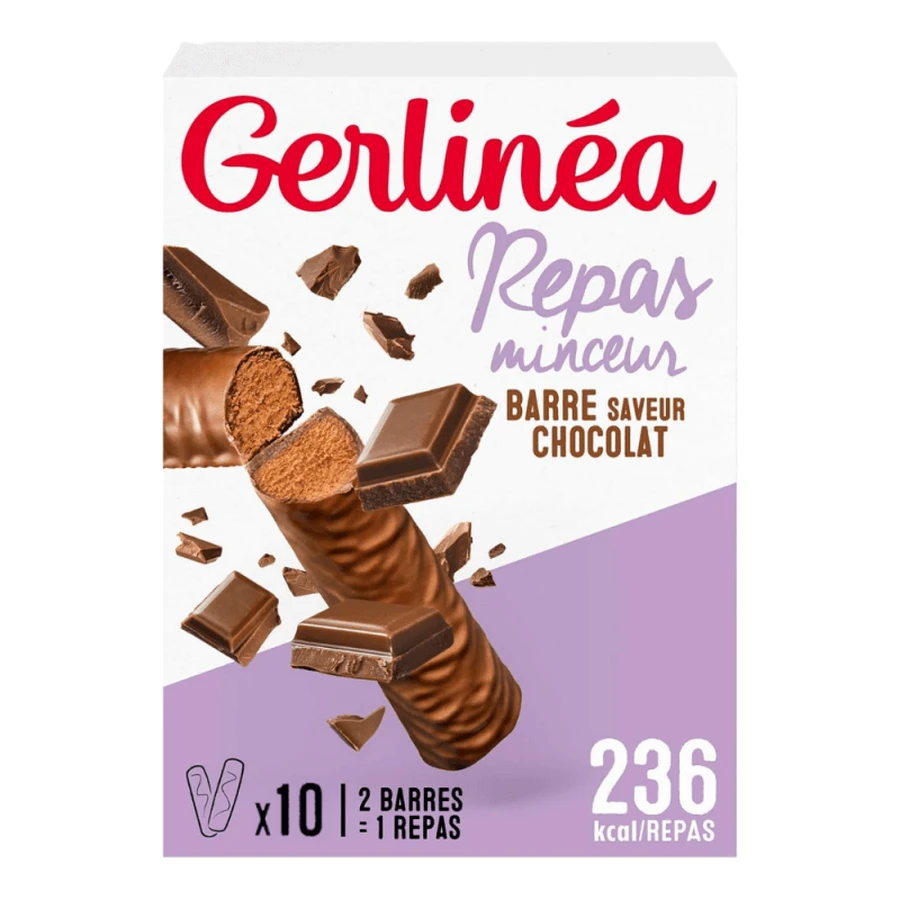 Chocolate flavored low calorie bars, 10 pieces x 31 g, Gerlinea