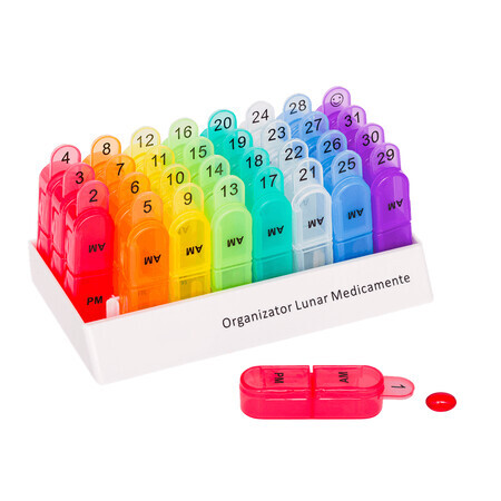 Monthly medicine organizer, 2 detachable colored boxes, Health Bazaar