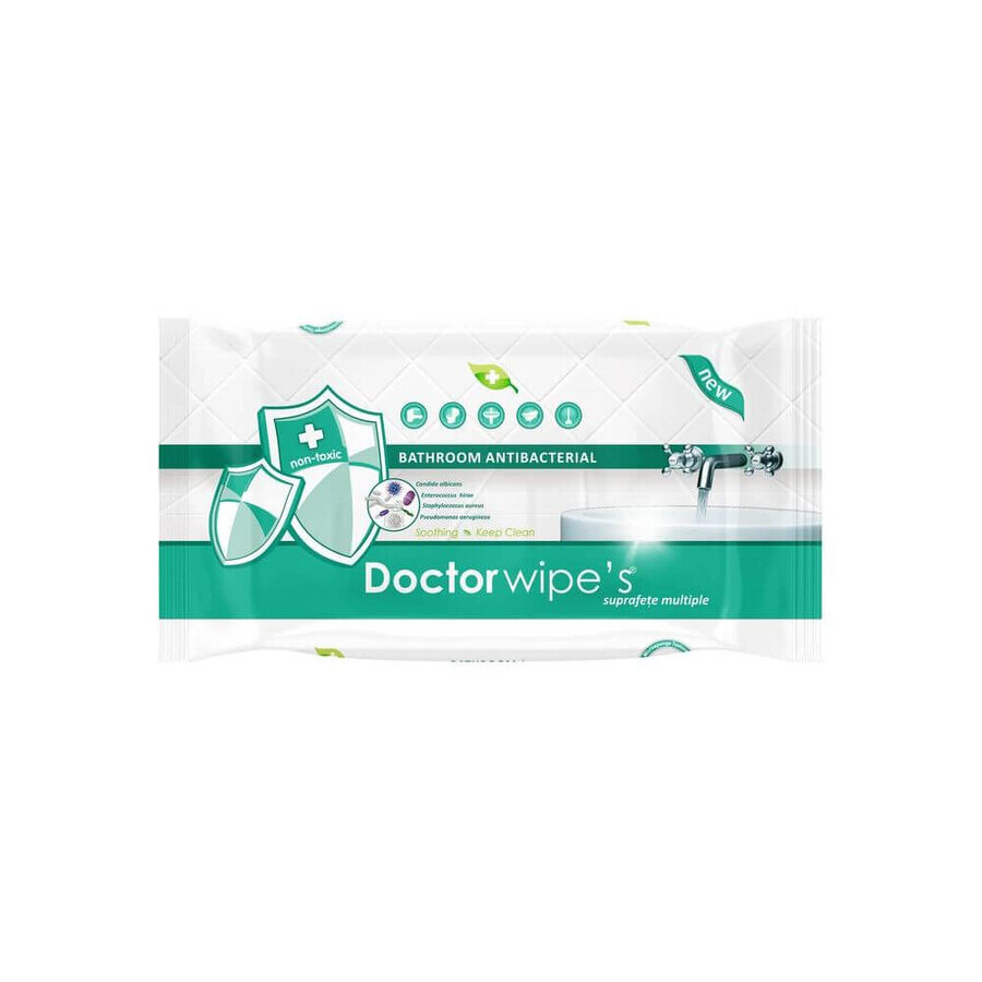 Servetelele umede antibacteriene pentru suprafete, 48 bucati, Doctor Wipe's