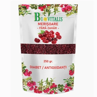 Merisoare fara zahar, 250 g, Biovitalis