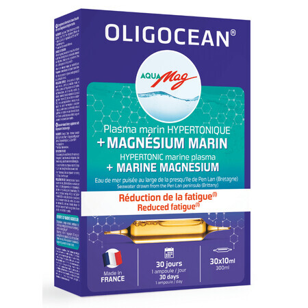 Magnésium marin AquaMag et Plasma marin hypertonique, Oligocéan, 30 flacons x 10ml, SuperDiet