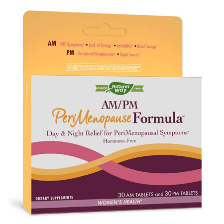 AM-PM PeriMenopause Formula Nature's Way, 60 comprimidos, Secom