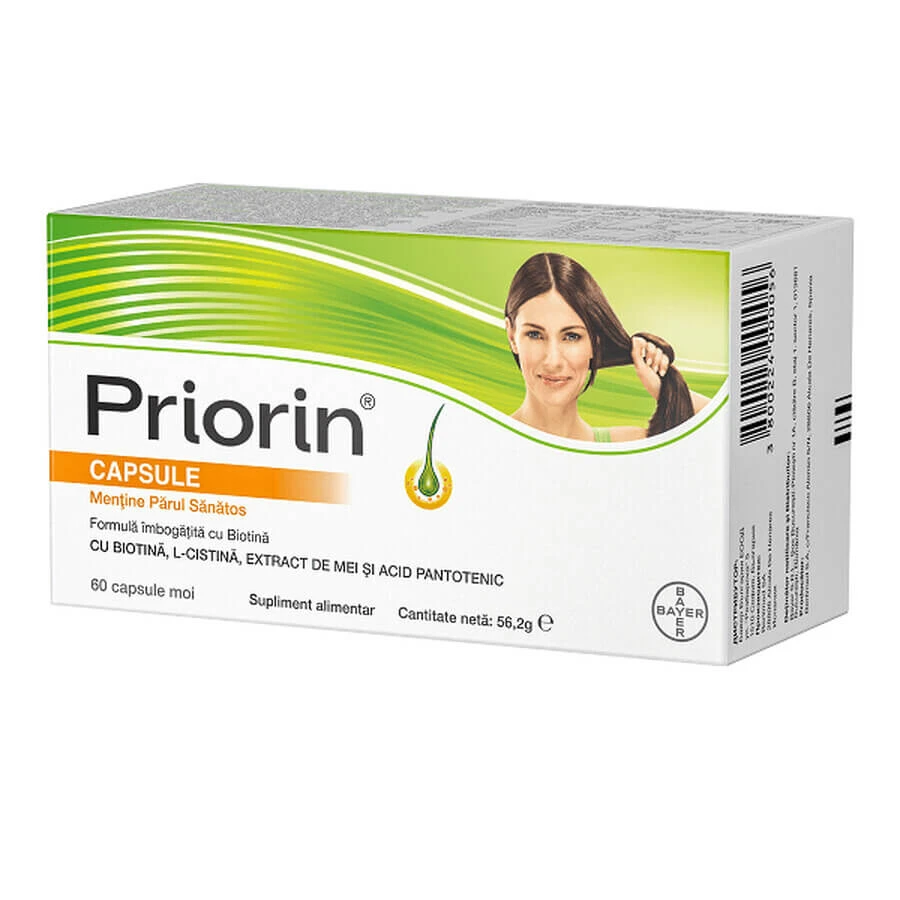 Priorin Onderhoudt Gezond Haar, 2 x 60 capsules, Bayer