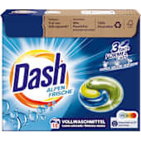 Dash Alpen 3in1 Capsules de lessive Capsules 3in1, 18 pièces