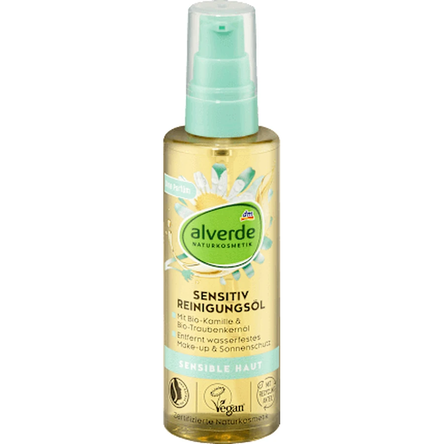 alverde NATURKOSMETIK Sensitive cleansing oil with chamomile and grape seed extract, 100 ml