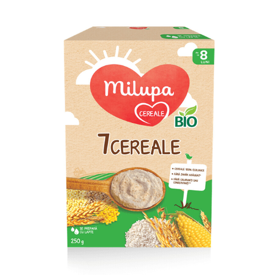 7 Cereale Bio , +8 luni, 250 g, Milupa