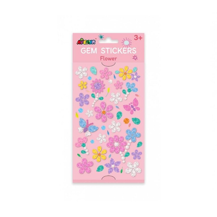 Adesivi Strass Fiori, +3 anni, Avenir