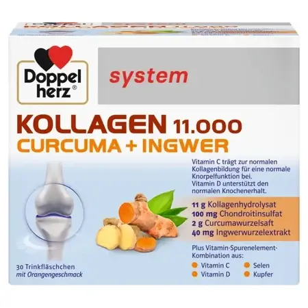 Kollagen 11000 Plus Kurkuma + Ingwer, 30 Flaschen, Doppelherz