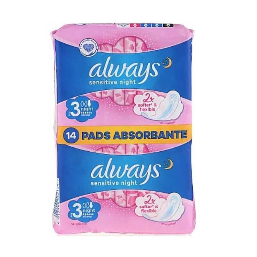 Absorbante Always Duo Ultra Sensitive Night, 14 bucati, Marimea 3, P&G