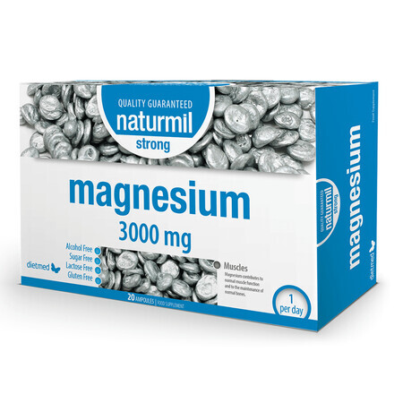 Magnesium Strong Naturmil, 3000 mg, 20 Trinkampullen, Dietmed