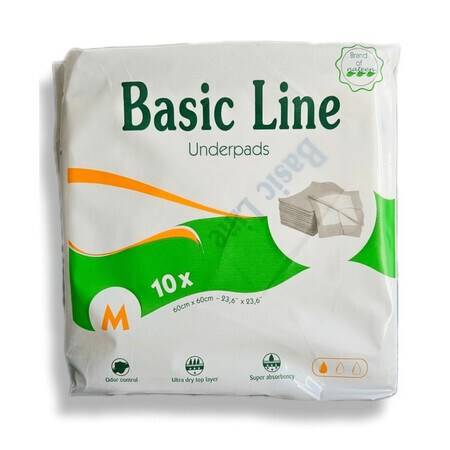 Basic Line Biologisch abbaubare Basic Line, 60 x 60 cm, 10 Stück, Nateen