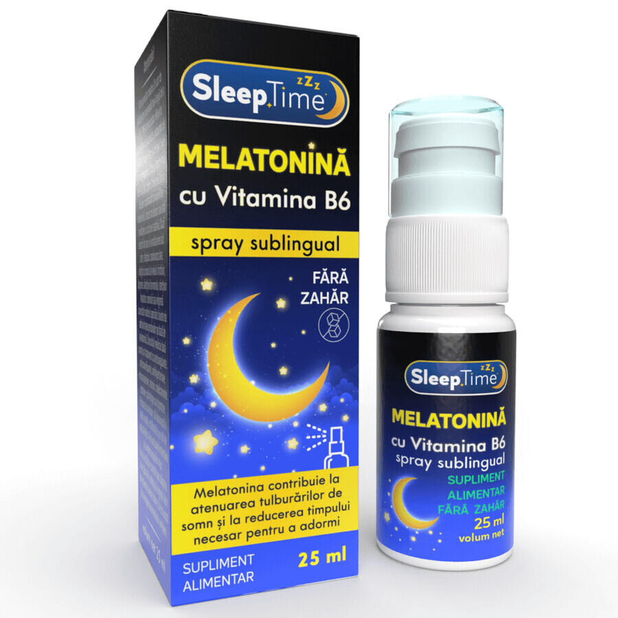 Sublinguales Spray mit Melatonin und Vitamin B6 SleepTime, 25 ml, Justin Pharma