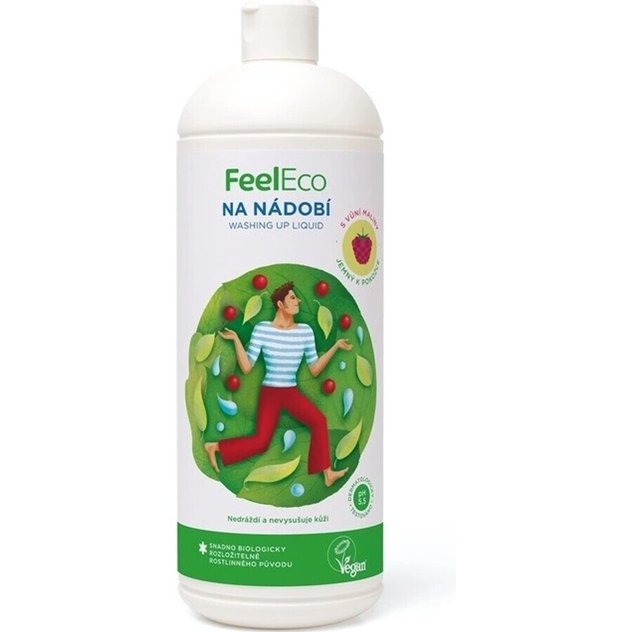 Feel Eco Lavavajillas Líquido Frambuesa 1×1000 ml, lavavajillas líquido