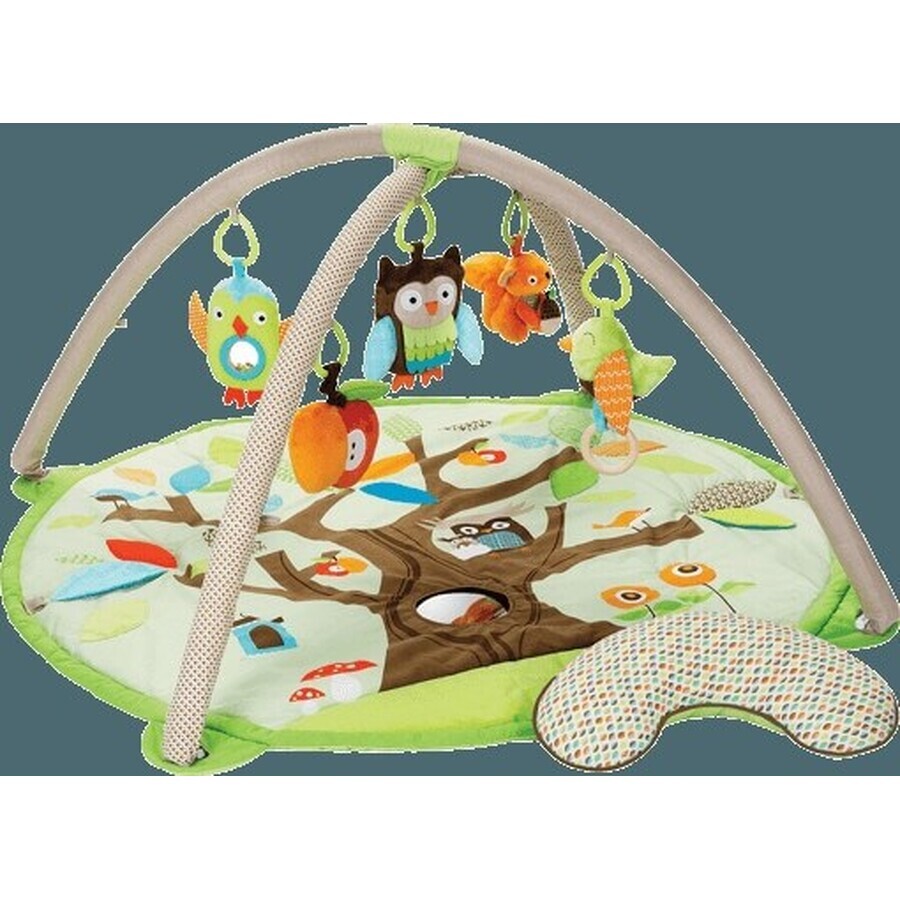 SKIP HOP Coperta da gioco 5 giocattoli, cuscino Treetop Friends, verde-marrone 0 m+ 1×1 pz, per far giocare i più piccoli