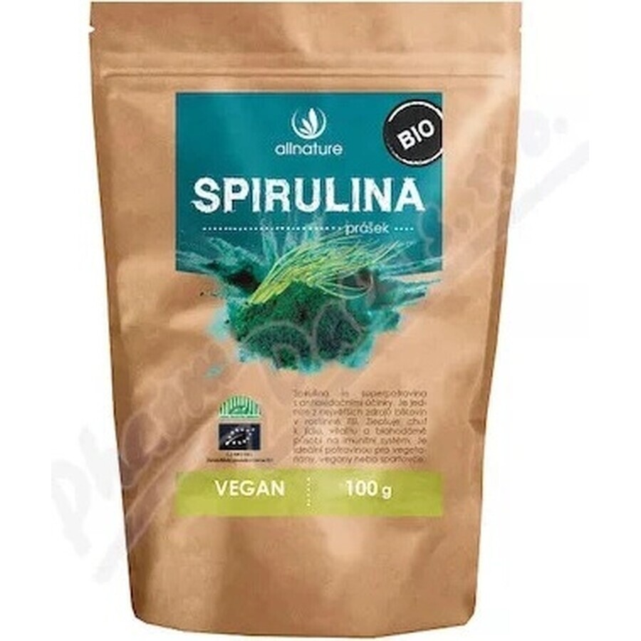 Allnature Espirulina orgánica en polvo 100g 1×100g