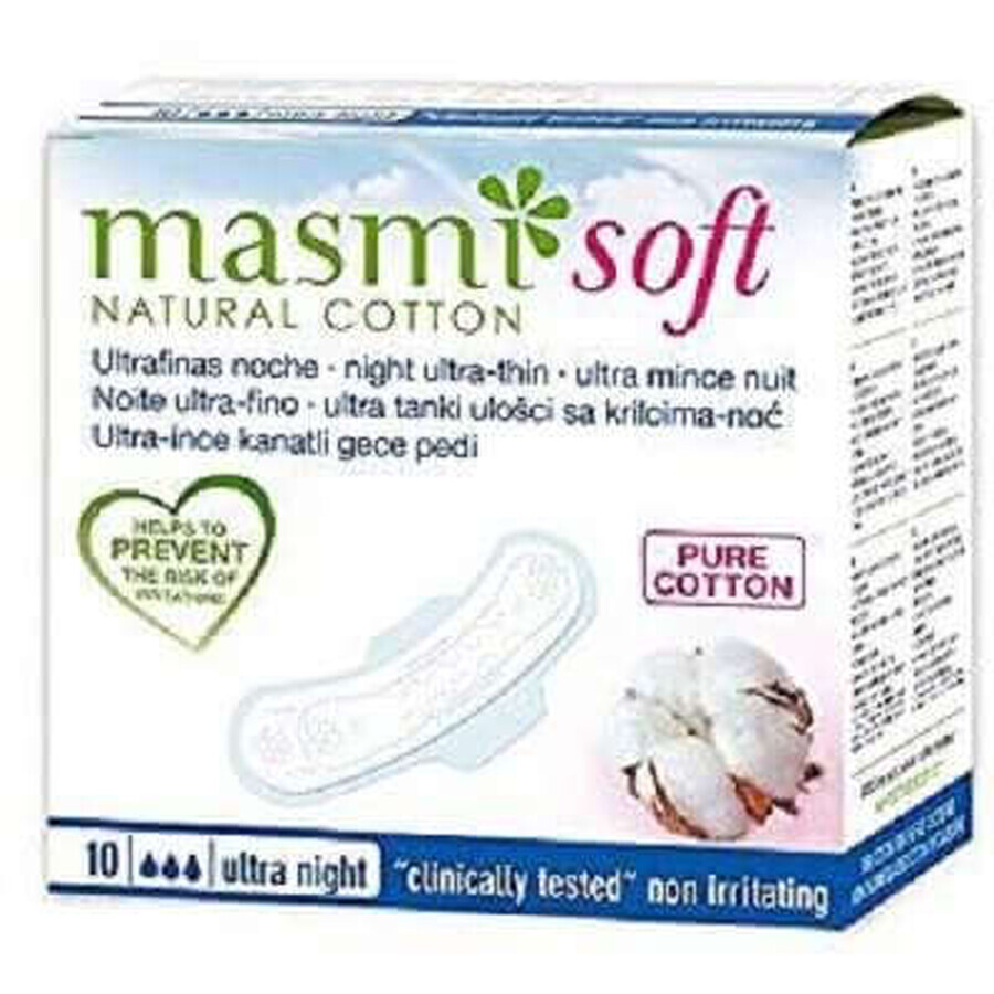 Absorbante pentru noapte, Soft, 10 bucati, Masmi