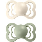 BIBS Supreme Silicone Soothers 2pcs 1×1 pcs - size 1, blush nighttime/vanilla nighttime