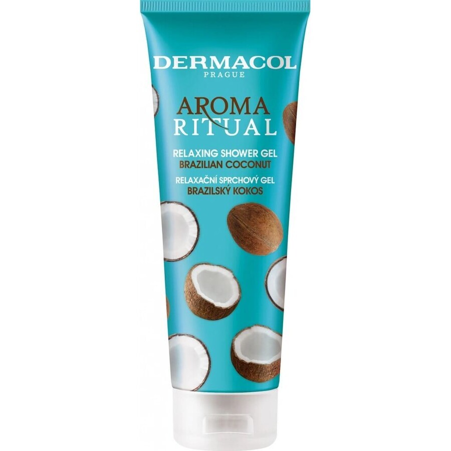 Dermacol Aroma Ritual Gel de ducha relajante de coco brasileño 1×250 ml con aceite de coco