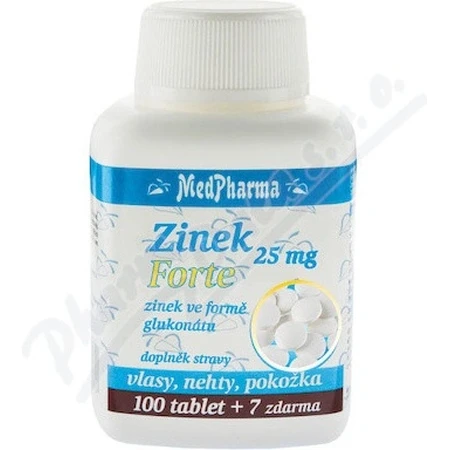 MedPharma ZINOC 25 mg Forte 1×107 tbl, (zinkgluconaat)