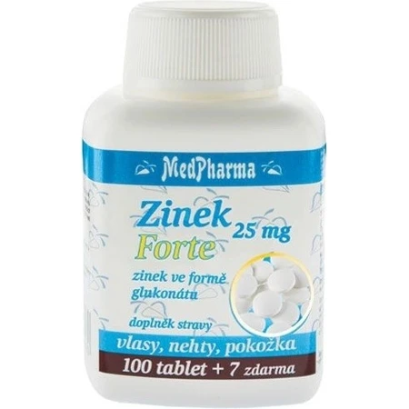 MedPharma ZINOC 25 mg Forte 1×107 tbl, (zinkgluconaat)