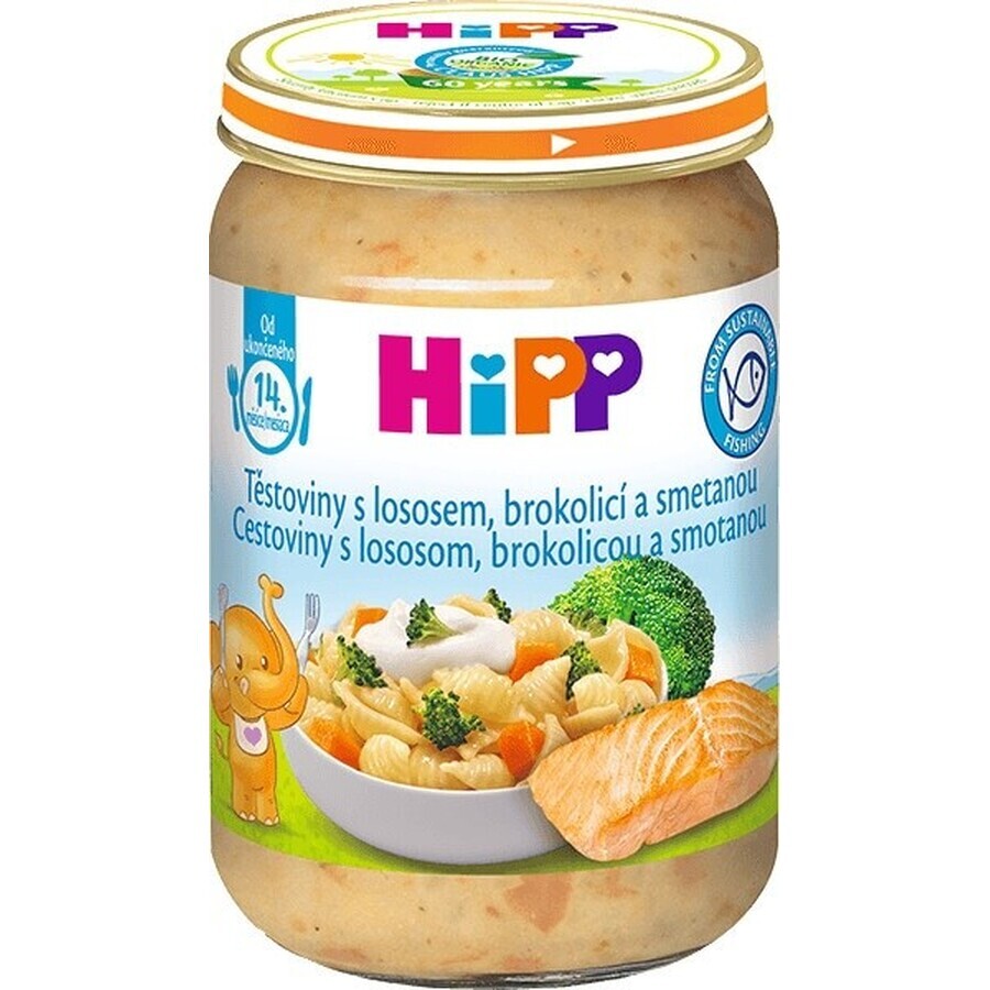 Pasta HiPP con salmone, broccoli e panna dal Regno Unito. 14 mesi 1×250 g, antipasto di carne per bambini