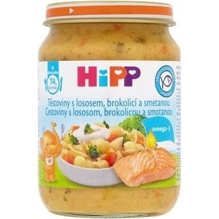 Pasta HiPP con salmone, broccoli e panna dal Regno Unito. 14 mesi 1×250 g, antipasto di carne per bambini