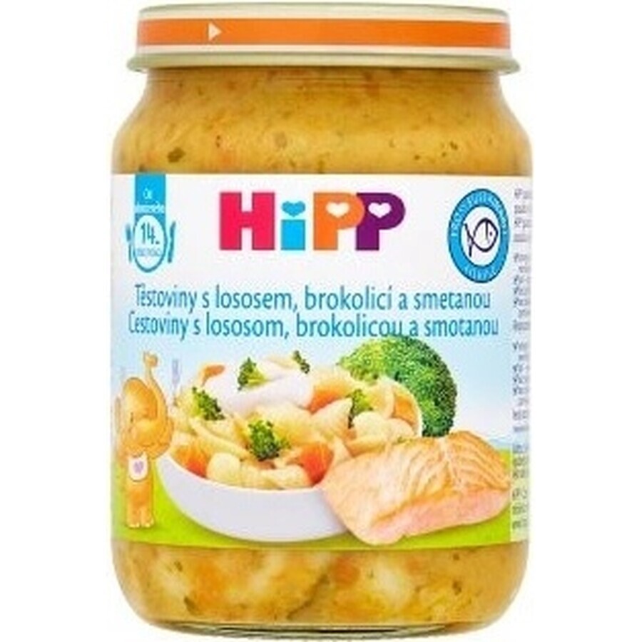 Pasta HiPP con salmone, broccoli e panna dal Regno Unito. 14 mesi 1×250 g, antipasto di carne per bambini