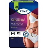 TENA Silhouette Normal Normal Low Waist Blanc M 1×6 pcs, women's incontinence underwear