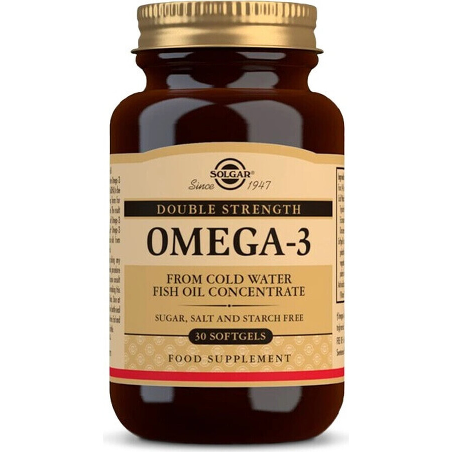 Solgar Omega-3 Doppelte Stärke Kaltwasser Fischöl 30 Kapseln 1×30 tbl