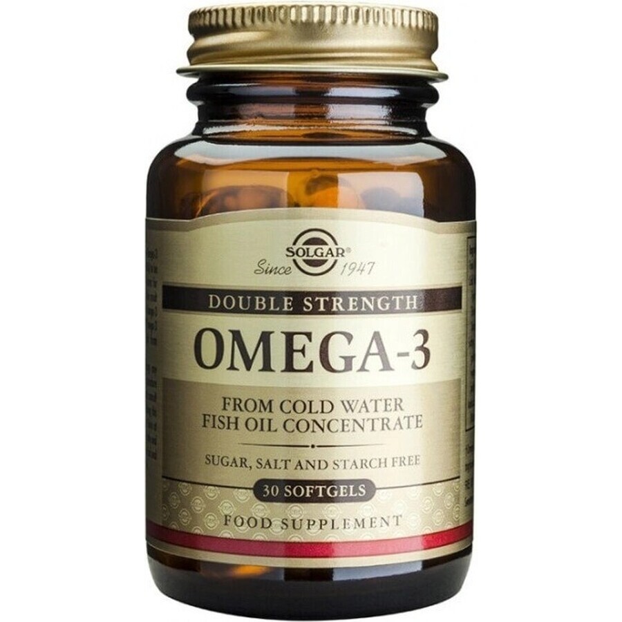 Solgar Omega-3 Doppelte Stärke Kaltwasser Fischöl 30 Kapseln 1×30 tbl