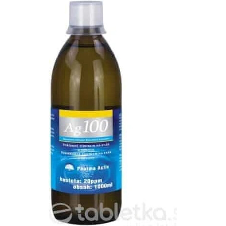 Pharma Activ Plata coloidal Ag100 1×1000 ml, 20 ppm, plata coloidal