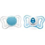 CHICCO Physio Light Silikon Schnuller Junge - Punkte / Kürbis 2 Stück, 2-6 m + 1 × 2 Stück, orthodontischer Schnuller