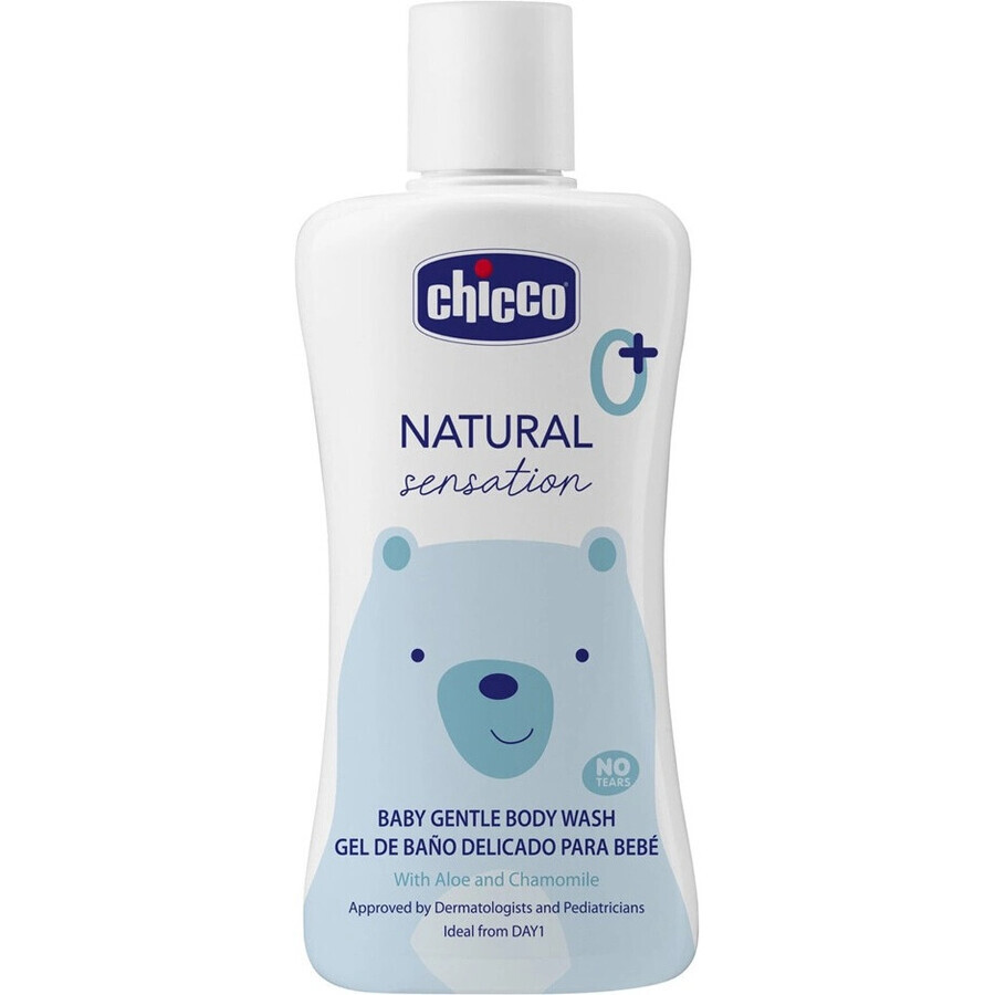 CHICCO Natural Sensation Körpershampoo mit Aloe und Kamille 200ml, 0m+ 1×200 ml, Körpershampoo für Kinder