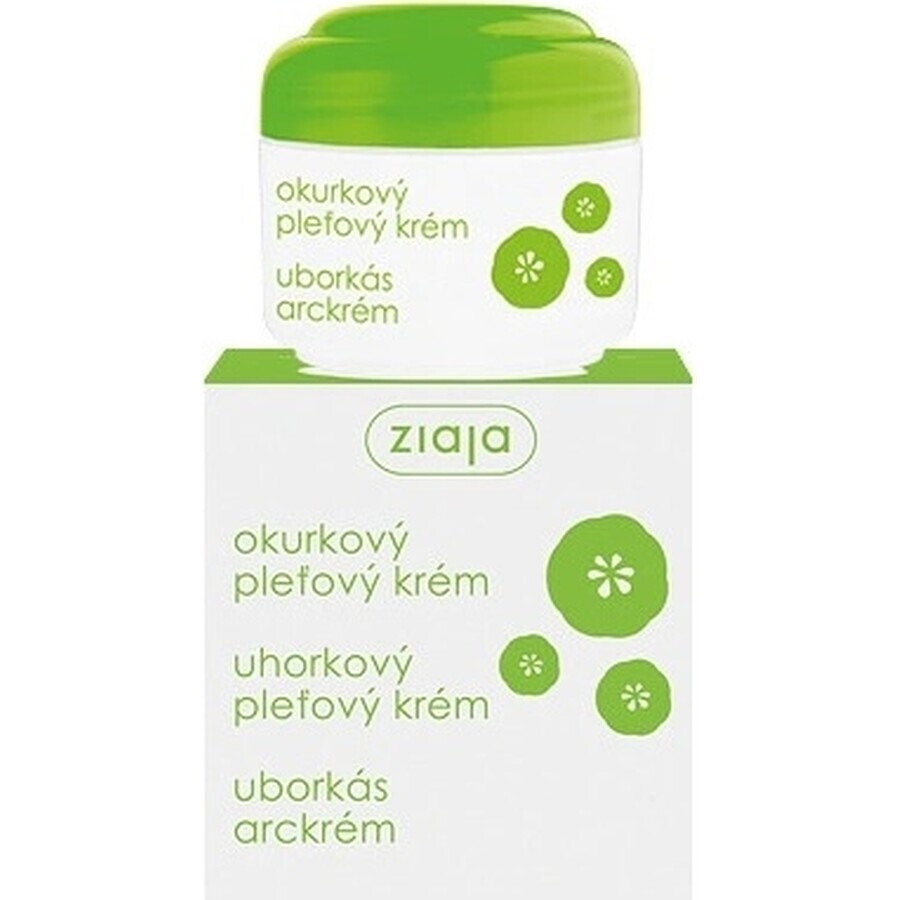 Ziaja - tratament facial cu extract de pulpă de castravete pentru ten gras, mixt 1×50 ml, cremă de față