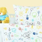 Children's cotton bed linen EMI Happy white 1×1 set, children's bed linen