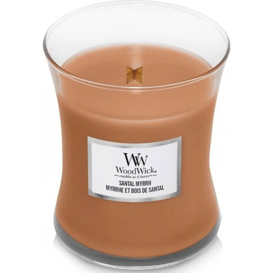 WoodWick Sandelholz Myrrhe Medium Kerze 1×275 g, Duftkerze