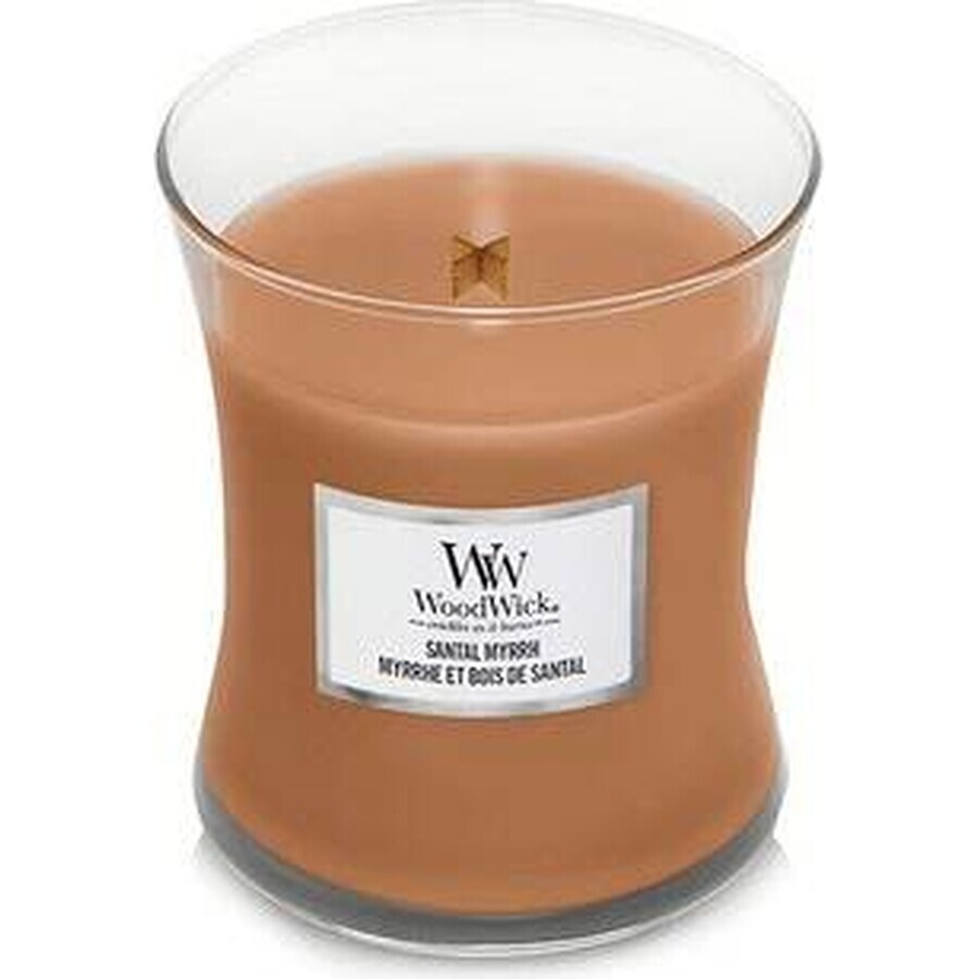 WoodWick Sandelholz Myrrhe Medium Kerze 1×275 g, Duftkerze